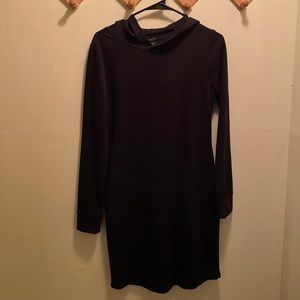 Black Long Sleeve Hooded Dress